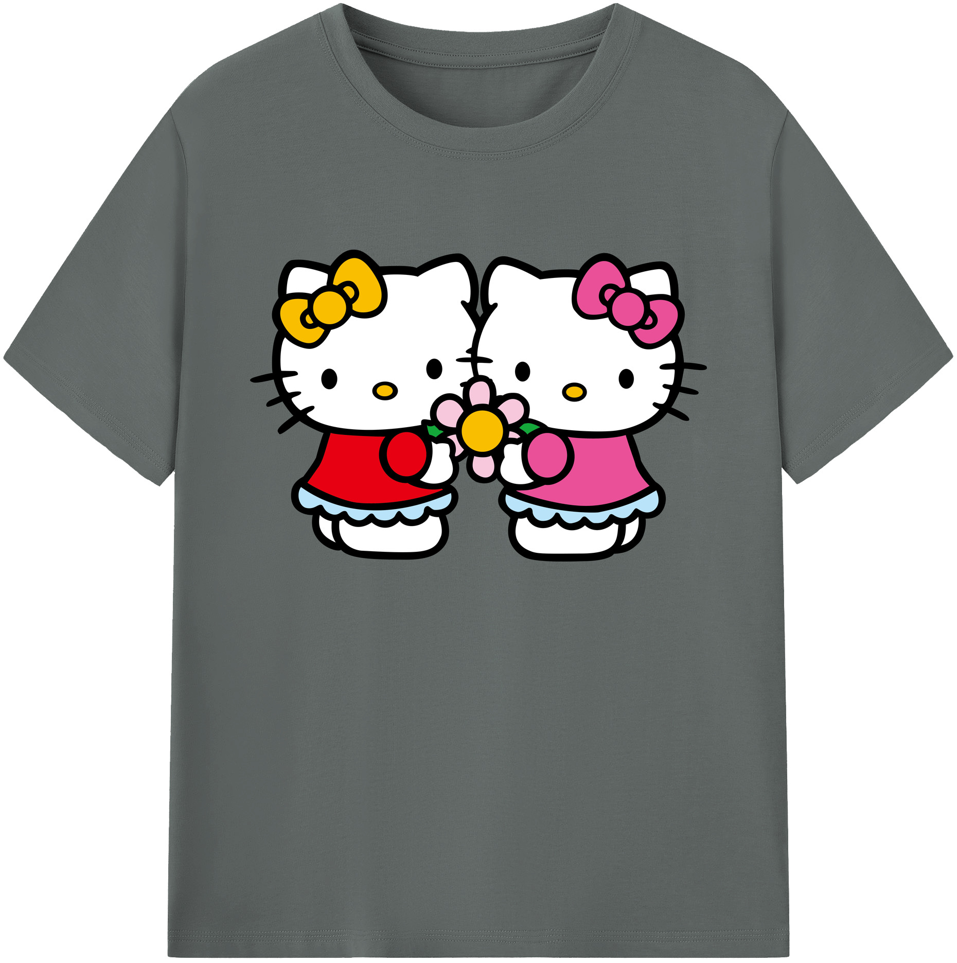 （画像用） Hello Kitty ハローキティ 綿100％ メンズ半袖Tシャツ｜肌触りやわらか＆通気性